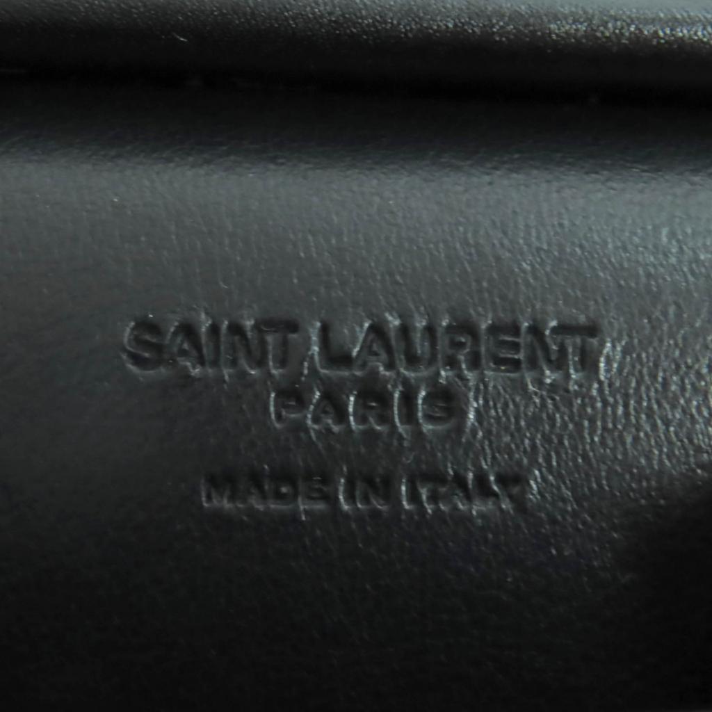 Pristine SAINT LAURENT PARIS Shoulder Bag Black Leather Women 802728 Used