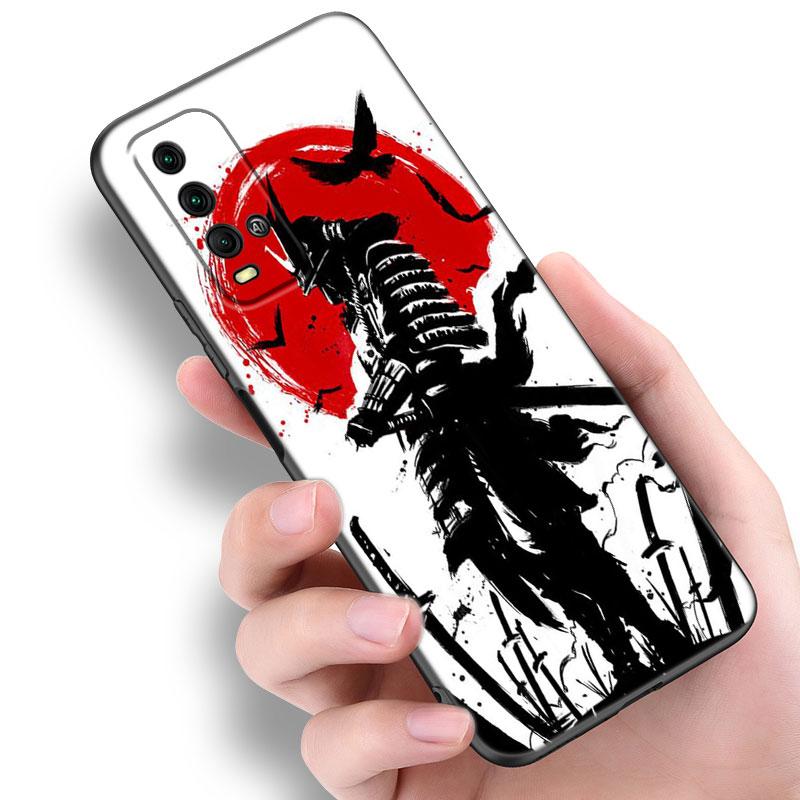 Japanese Samurai Art Phone Case For Xiaomi Redmi Note 5 6 9T K20 K40 K50 Pro 7A 8A 9A 9C 9i 10A 10C A1 S2 Soft TPU Black Cover