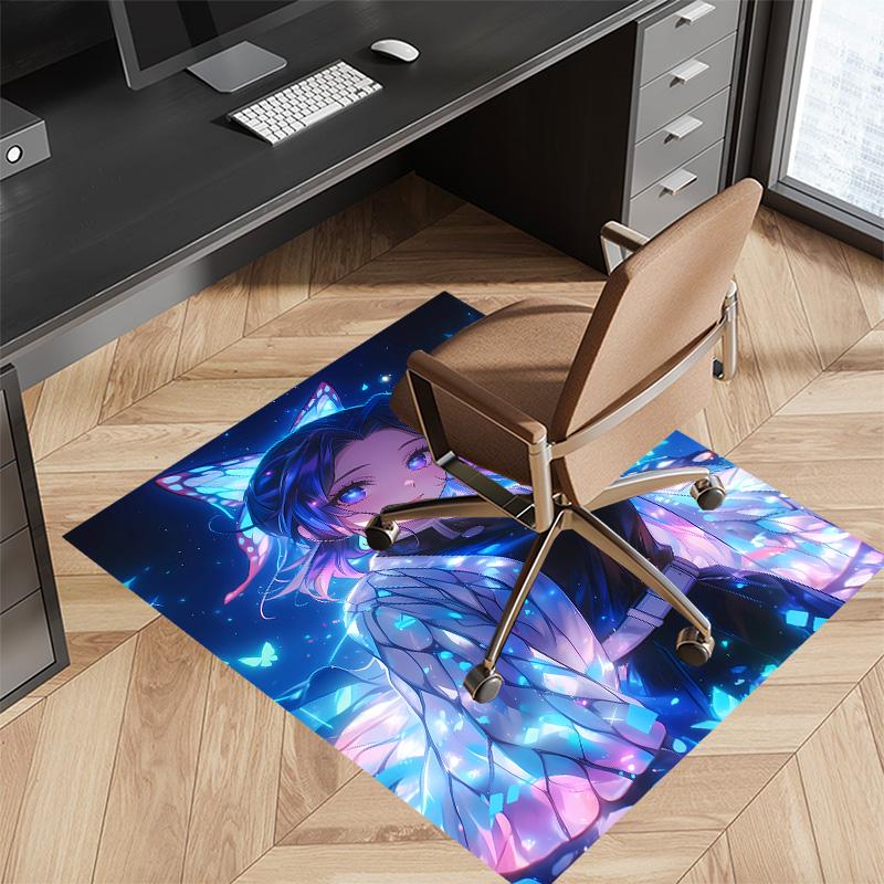 Demon Slayer Shinobu Kocho Printed Absorbent Washable Carpet, Non-Slip Bathroom Mats, Kitchen Rugs, Yoga Mat,Living Room Entrance, Camping Picnic Rugs