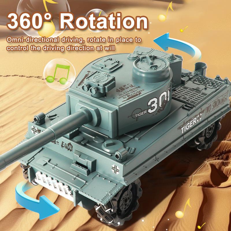 11-Pass Dual Remote Control Light And Music Spray With Usb Water Bomb Remote Control Tank, Children'S Simulation Toy Car