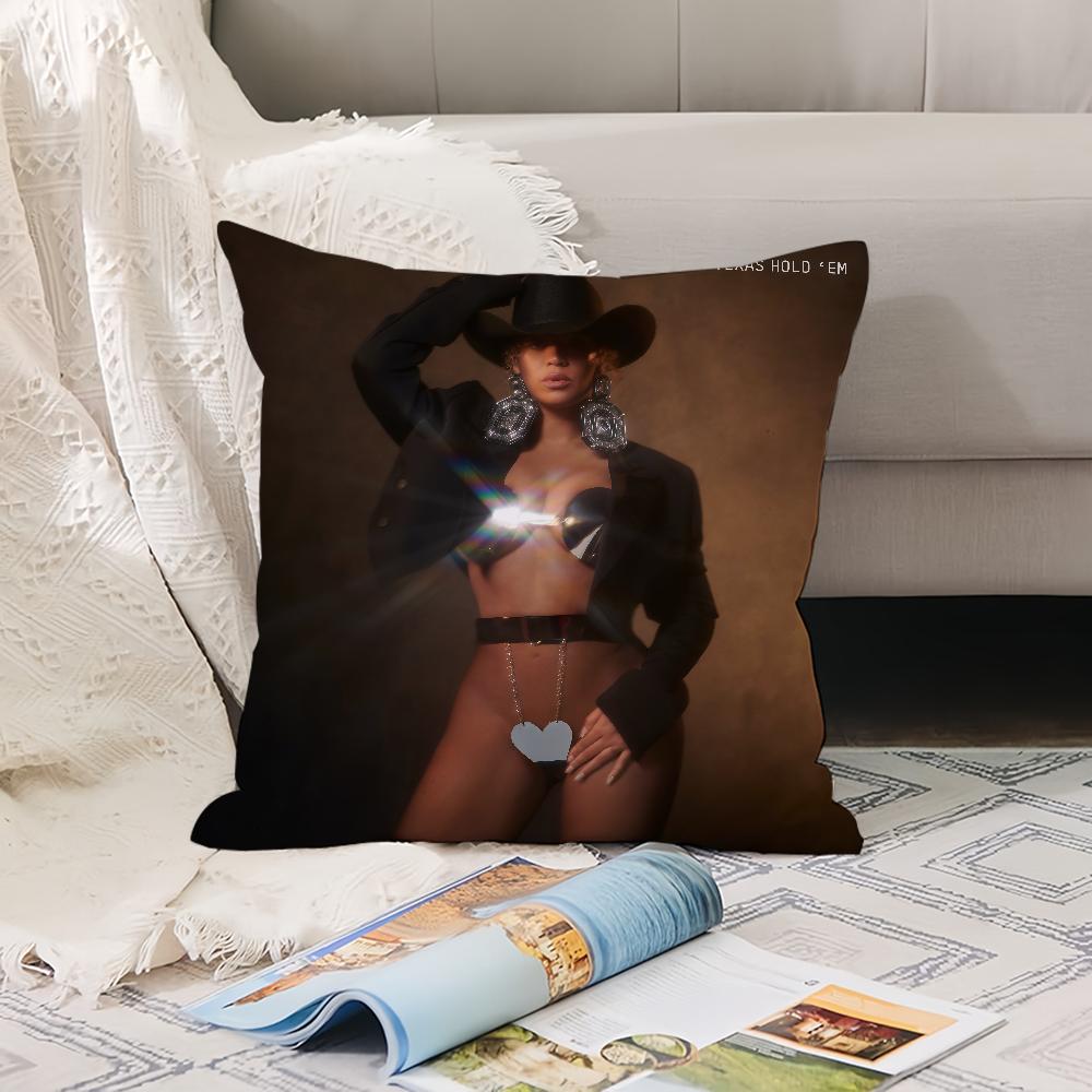 B-Beyoncees Cowboy Carter Pillow Case Office Cushions Suitable For Sofa Car Bedroom Decorative Cushion Cover