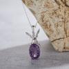 S925 Sterling Silver Inlaid Natural Colored Treasure Amethyst Pendant Angel Necklace Women'S Earrings