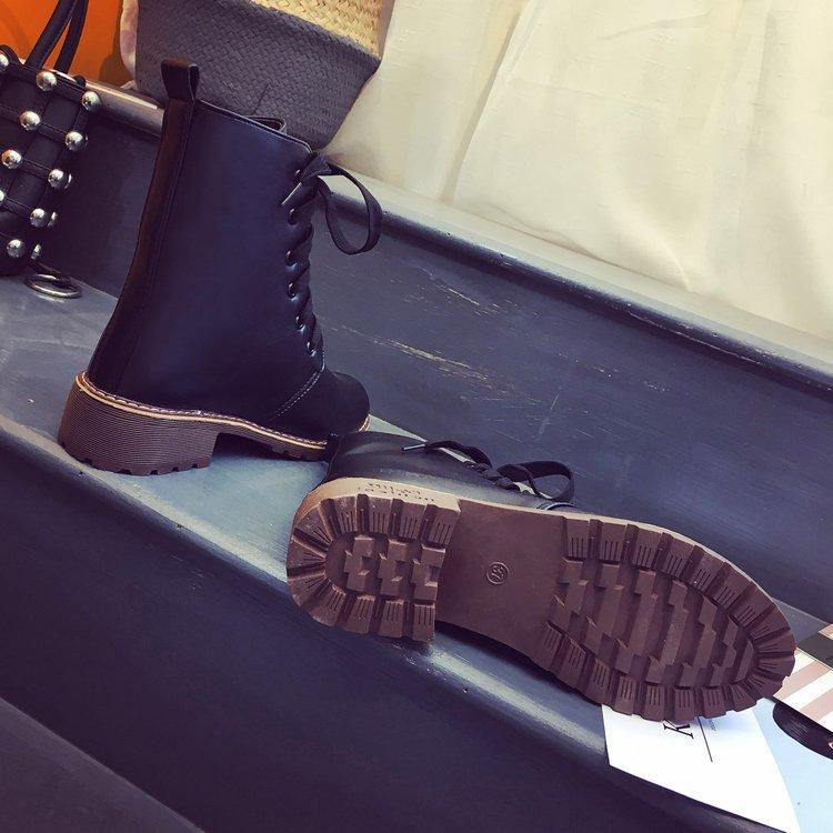 Boots 2019 Ankle Boots For Women Leather Winter Female Shoes Lace Up Flat Botines Mujer Ladies Shoes Dfv89