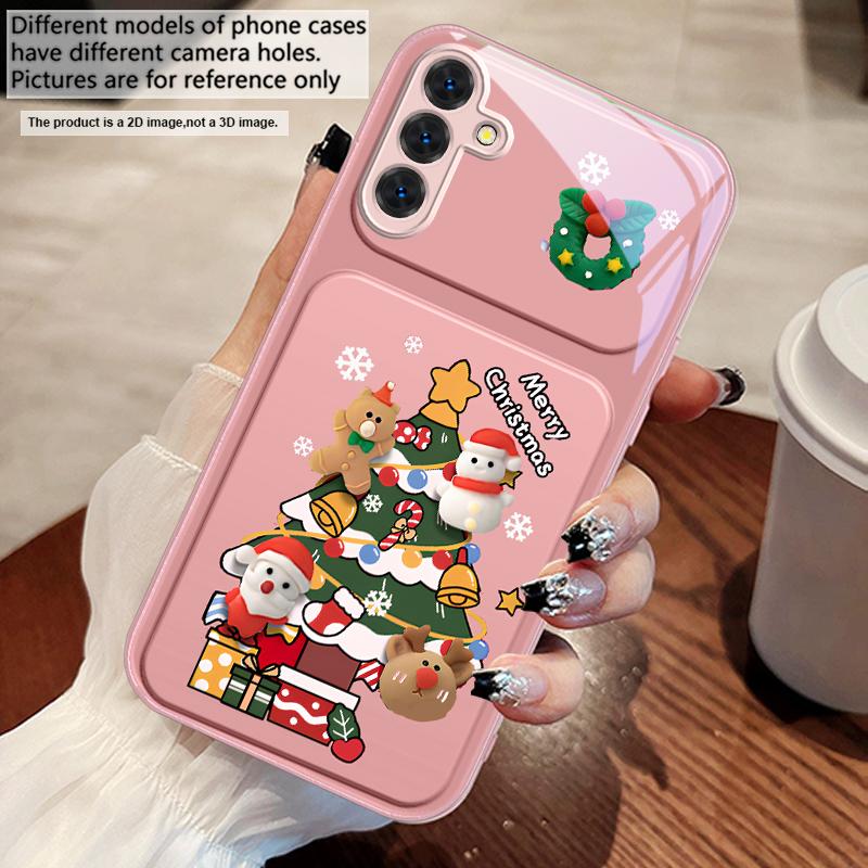 Cartoon Christmas tree For Samsung A73 72 71 A70 56 55 54 A53 52 51 50 42 A35 A34 33 32 31 26 25 24 23 22 30 glass phone case