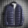 Men's Lightweight Silk-Cotton Hooded Jacket - Ultra-Light, Large Size, Stand-Up Collar, Autumn/Winter Edition