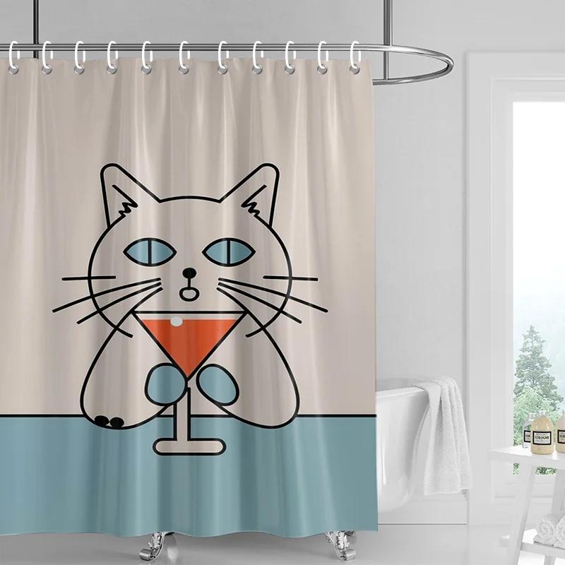 Zasłona prysznicowa z motywem lasu kota, 70x72 cale, wodoodporna, odporna na pleśń, zasłona łazienkowa INS, wiatroodporna, śliczna