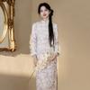 Purple velvet national style Suzhou long-sleeved improved cheongsam winter thick women's new Chinese 1011 new retro autumn and winter