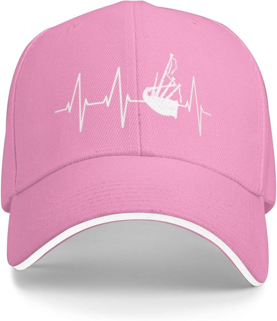 Bagpipes Heartbeat ECG Graphic Polyester Baseball Cap Adjustable Outdoor Snapback Hat for Men Women