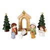 Indoor Christmas Nativity Scene Figurine Set Resin Shelf Decors for Tabletop and Mantels Display, Holiday Manger Accent Piece Set for Home