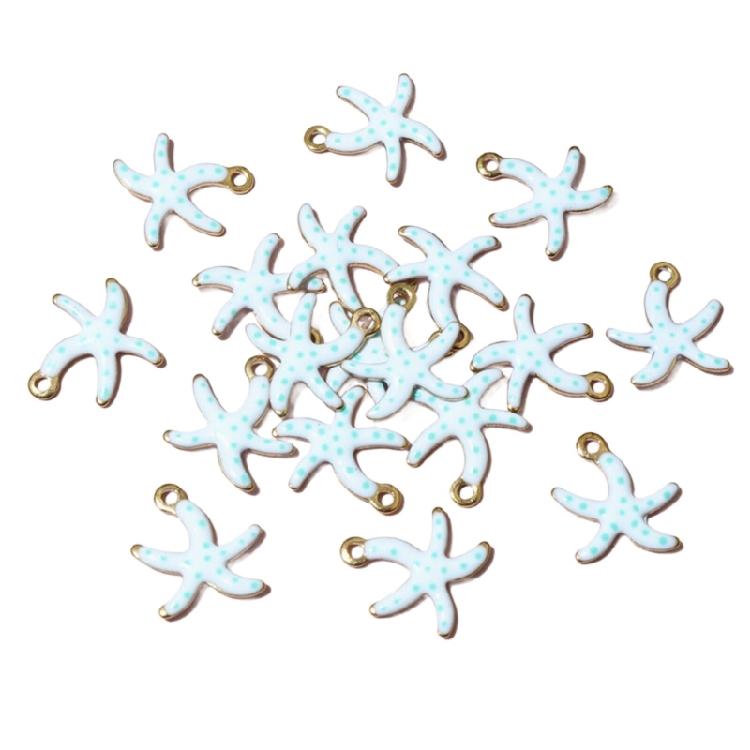 20PCS Colorful Starfish Pendant Unique Star Necklace Pendant Stainless Steel Texture for Home Decors and Own Collection