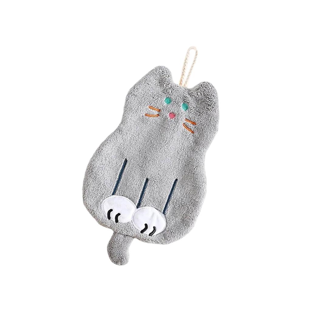 Cute Cat Patterneds Children Hand Towels Microfiber Absorbent Quick Drying Hanging Washcloths
