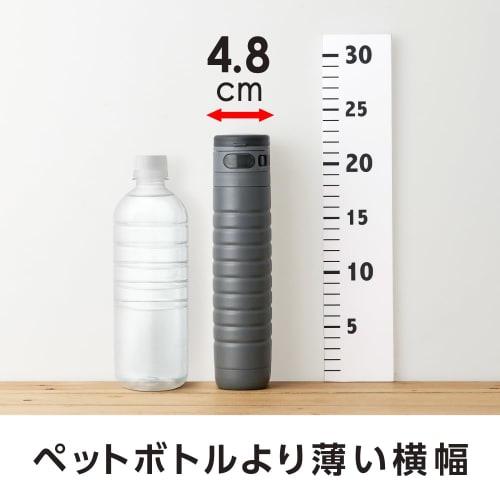Sutto One-Touch Water Bottle, 380ml, Slim, Double-Layer Vacuum-Covered, Hot/Cold Insulation, with Locking Function, Stainless Steel Bottle, Ivory, by