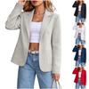 Women's Open Front Color Lapel Collar Business Casual Jacket for Work