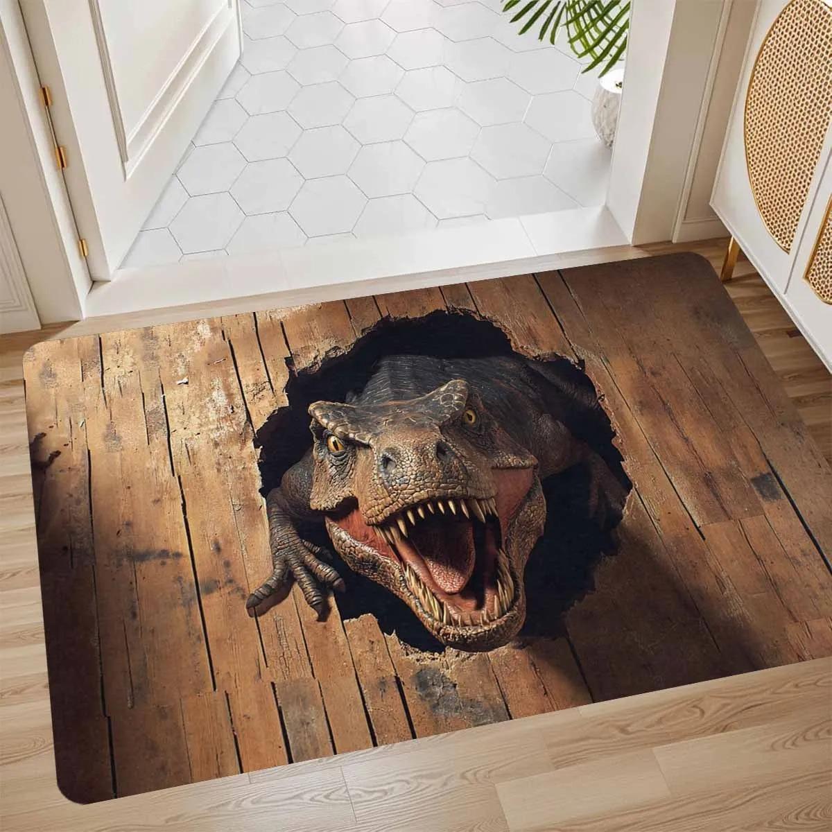 1pc 2D Optical Illusion Lion Doormat Breaking Through The Wall Non-Slip Welcome for Indoor Washable Home Decoration Carpets ins 40cmX60cm