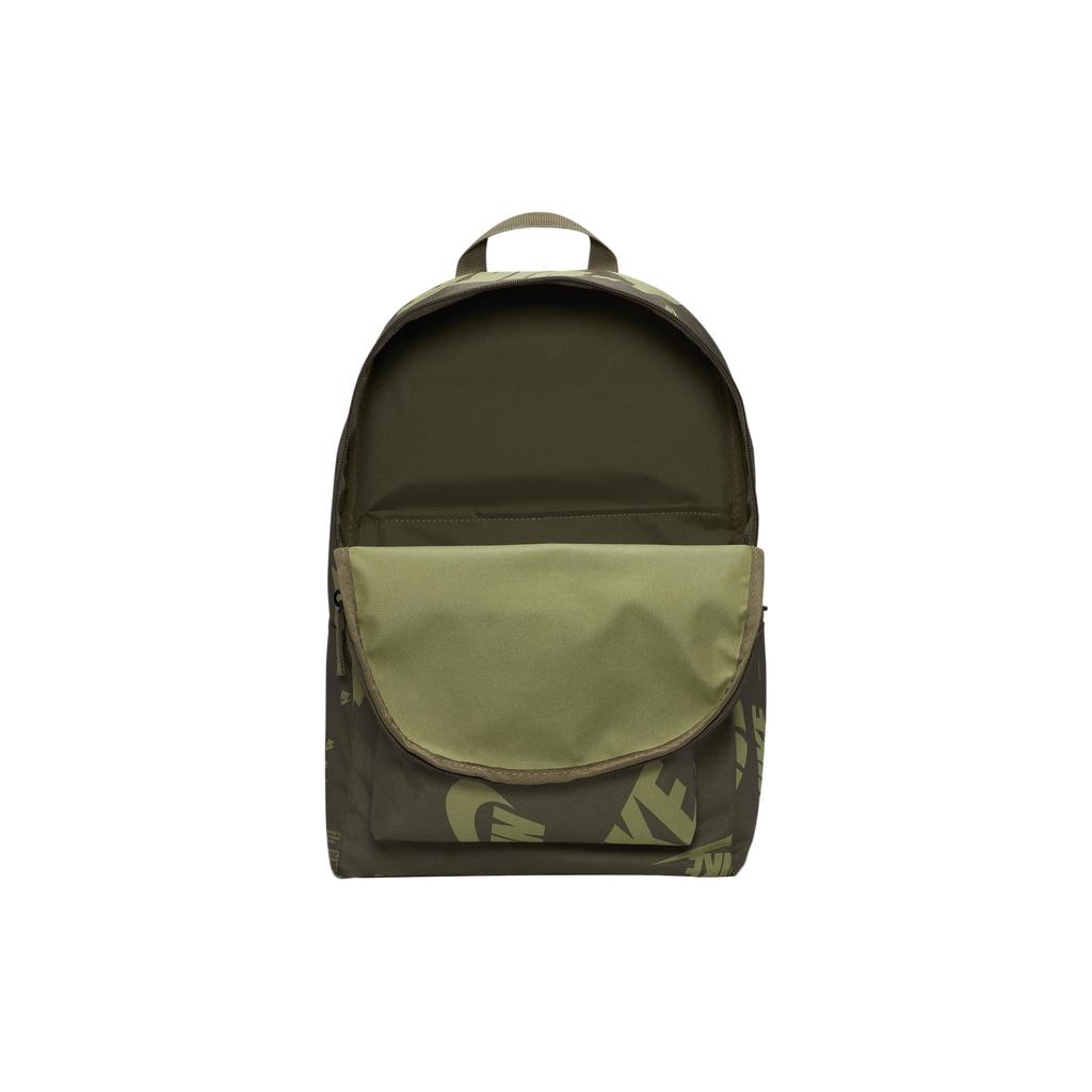 Nike Heritage Fashion Sports Portable Zipper Closure Letter Print Fabric Backpack Unisex Backpack Olive-Green DQ5956-222