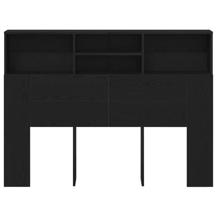 vidaXL Headboard Cabinet - Black Oak, 140x19x103.5 Cm, Made of Engineered Wood 862752