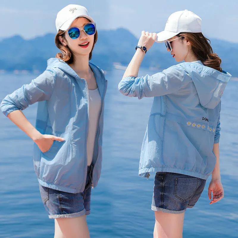 Little Daisy Sun Protection Clothing Women's Anti-ultraviolet Long-sleeved Summer Breathable Hooded Thin Jacket Sun Protection Clothing Women