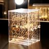 Jewelry Storage Rack Transparent Large Capacity Dustproof Vertical Earrings Display Stand Jewelry Storage Clear Drawer Box Case