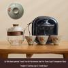 Portable Hand-Painted Travel Tea Set with One Pot and Four Cups – Perfect Business Gift