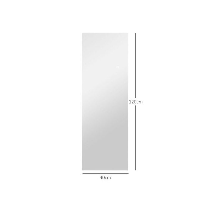 HOMCOM Langer Standspiegel 40 x 120 cm, mit LED-Beleuchtung, Wandspiegel mit Touch-Steuerung