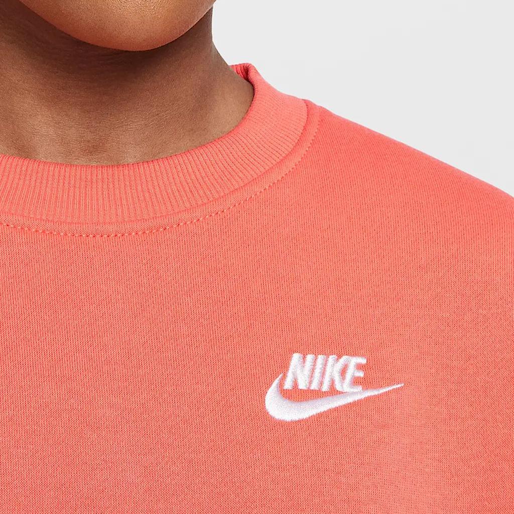 Nike Sportswear Club Comfortable Casual Solid Color Versatile Kids Sweatshirt Orange FD2923814