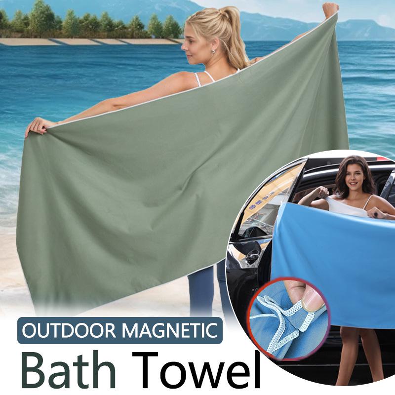 Magnetic Quick-Dry Microfiber Sports Beach Towel
