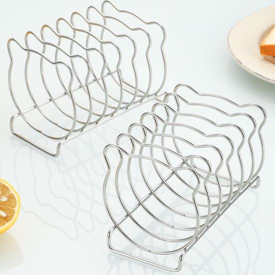 Bear-Shaped Toast Rack Stainless Steel 6-Slice Bread Holder For Air