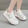 2024new Women's Sports Shoes Fashion Mesh Breathable Autumn Ins Style Thick-soled White Shoes Casual Lace-up Student Shoes 35-40
