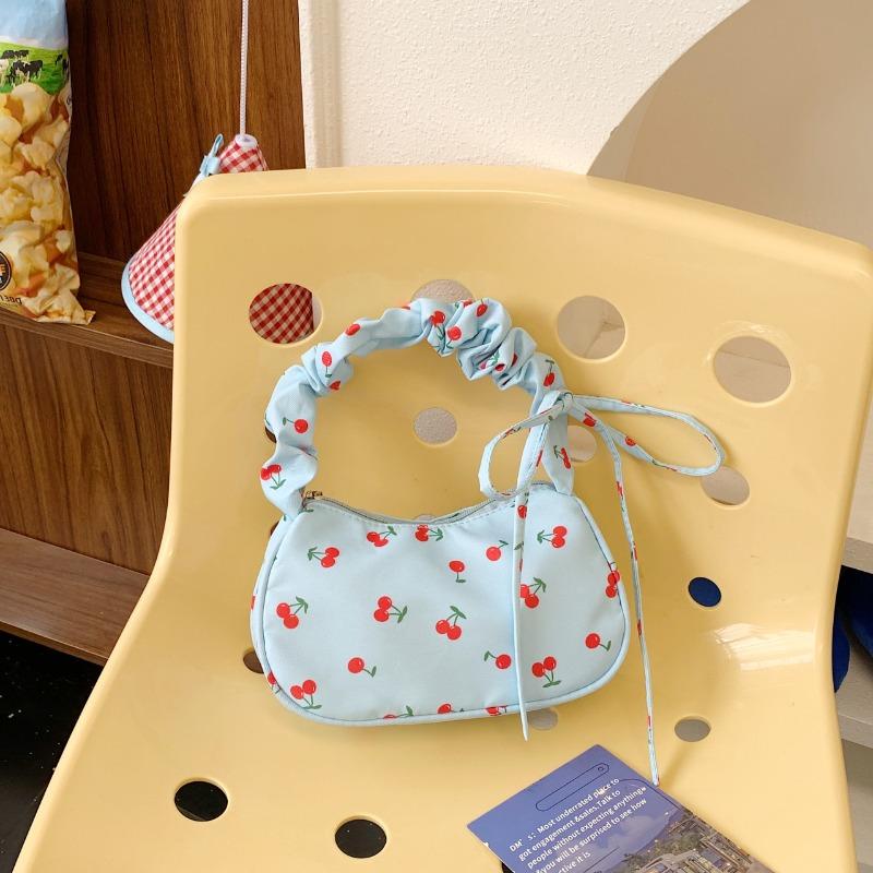 Fresh and Sweet Handbag Bag Women's New Fashion Flower Nylon Shoulder Bag Fashion Underarm Bag