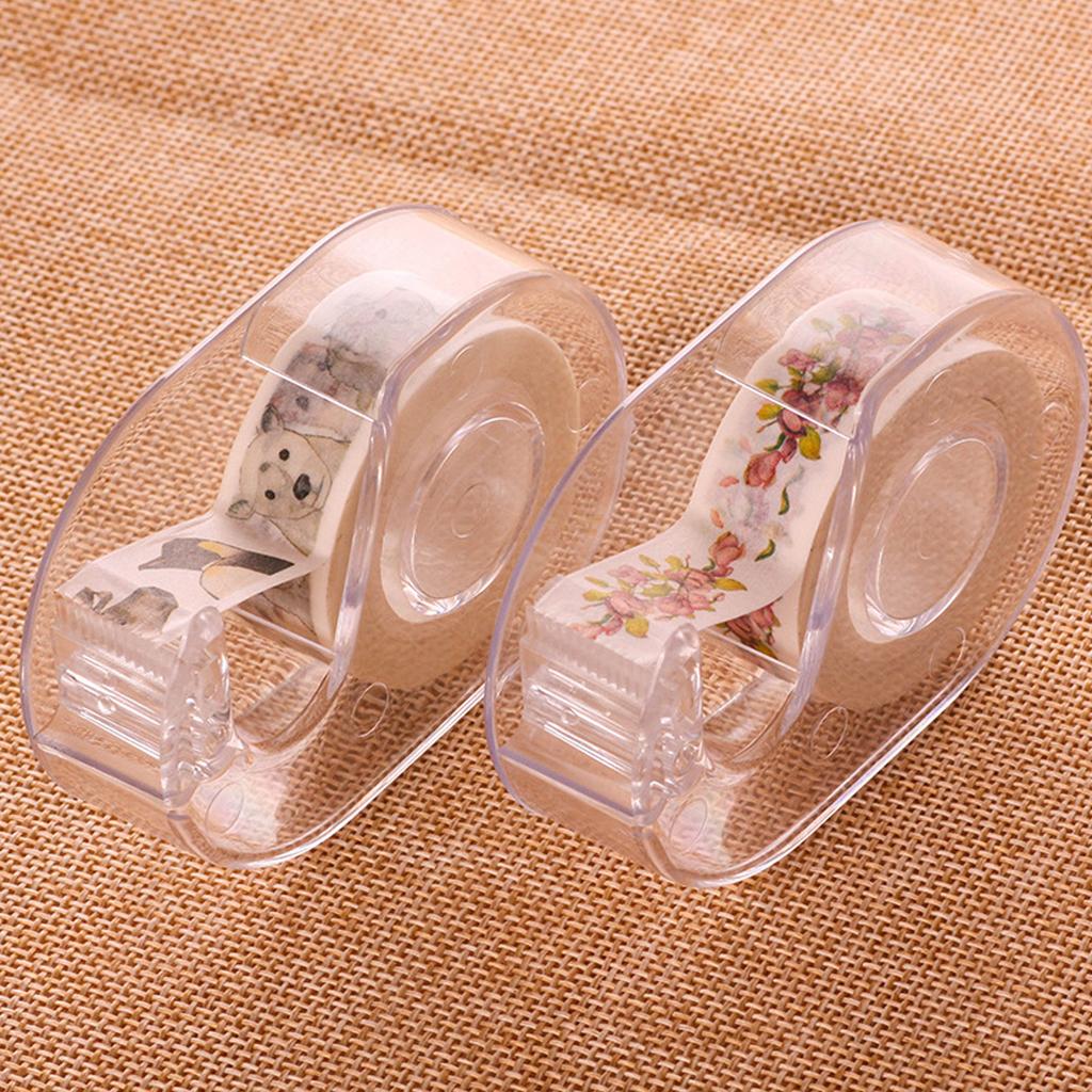 Portable Paper Tape Cutter 1.5cm Hand Tape Holder Storage Cutting Seat Cute Tape Dispenser Washi Tape Holder