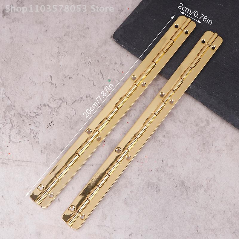 2 Pezzi Cerniere Metalliche Per Scatola di Legno, Cerniera Lunga in Ferro 20x2cm Per Porta e Finestra, Artigianato Robusta Cassa per Mobili a Pianoforte