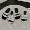 Designer Women Flat Slippers Crystal Butterfly Knot Comfortable Flats Woman Summer Shoes Luxury Casual Large-sized Sandals