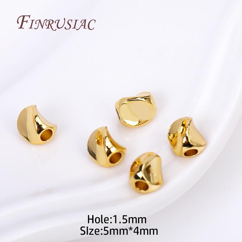 18K Gold Plated Twist beads, Irregular Faceted Spacer Beads, Brass Metal beads For DIY Necklace Bracelet Jewelry Making Supplies