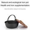 Cast Iron Dutch Oven With Wooden Cover Flat Bottom Design Single Non-coated Non-stick Pan Cast Iron Dutch Oven For Outdoor