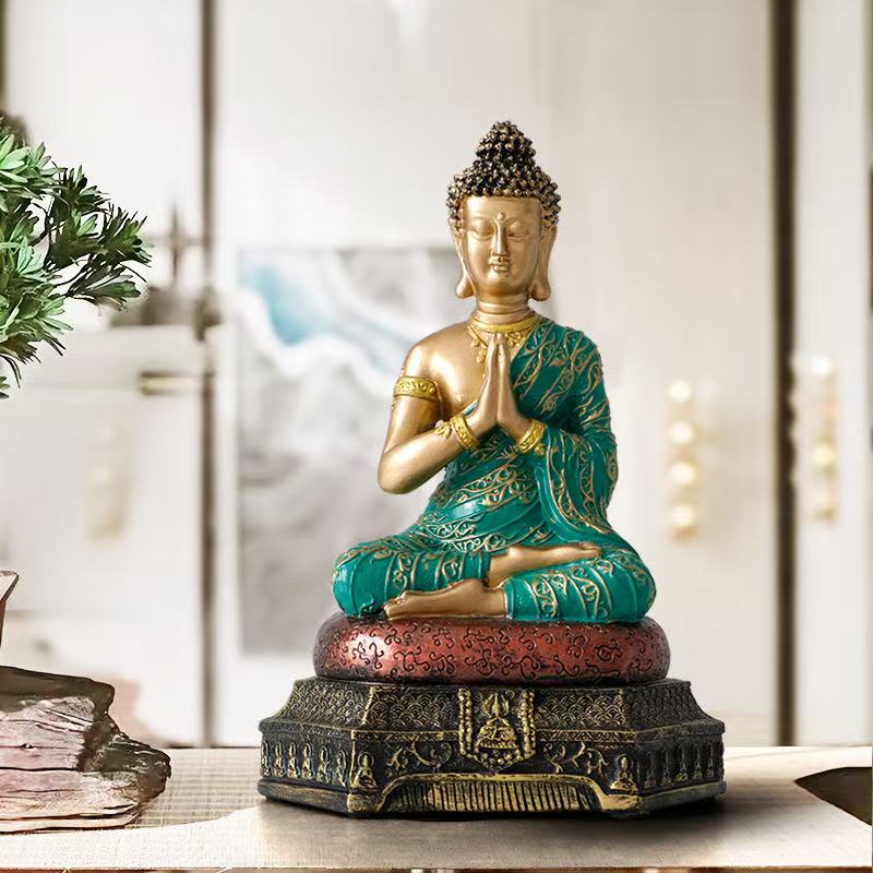 Southeast Asia Thai Style Buddha Sculptures and Figurines Buddhist Figures Retro Home Office Table Decoration and Accessories