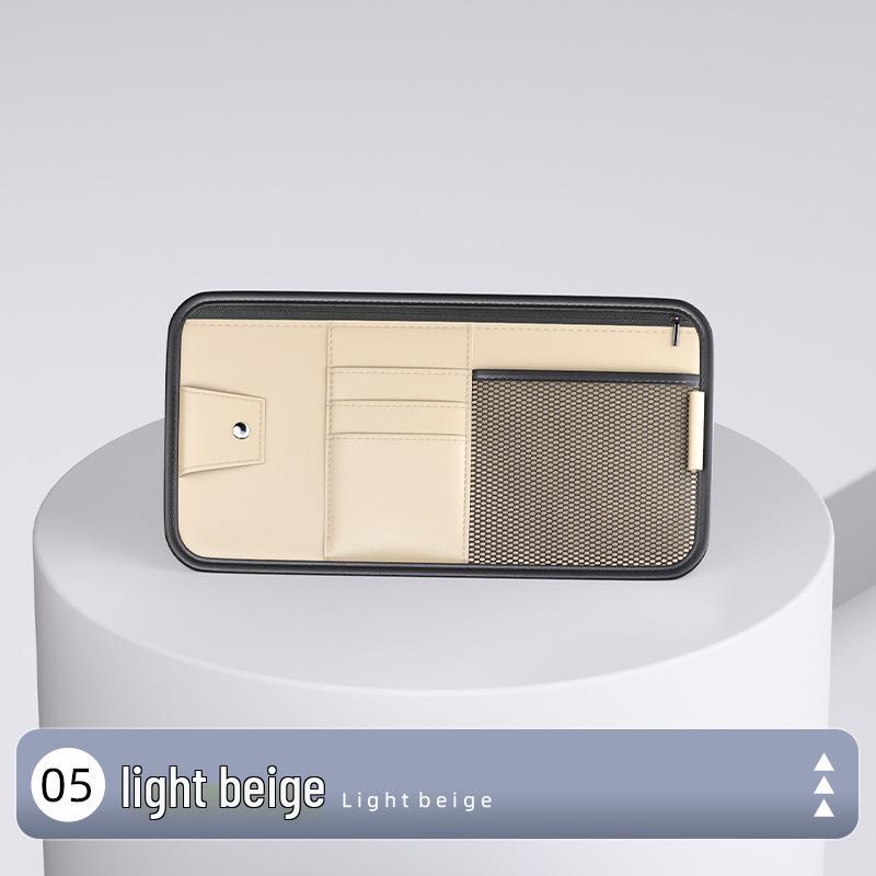Car Sun Visor Multifunctional Storage: Glasses Case, Sunglasses Clip, CD Board, Card Holder, Storage Bag.