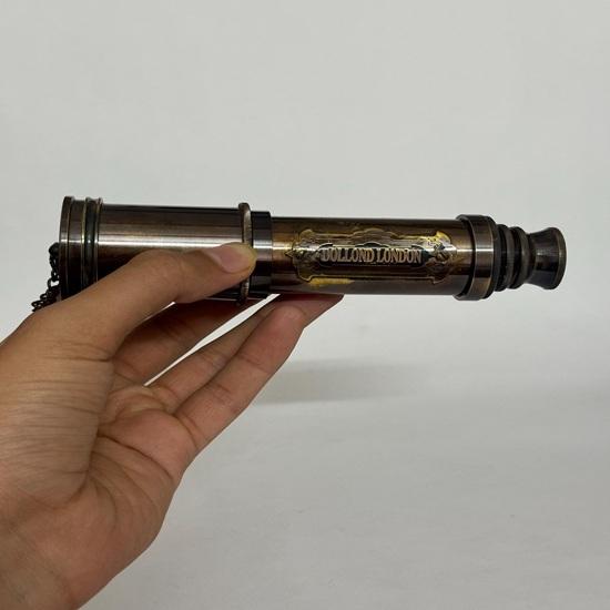 Brass Antique Telescope With Wooden Box, Personalized Nautical Pirate Spyglass, Maritime Deco