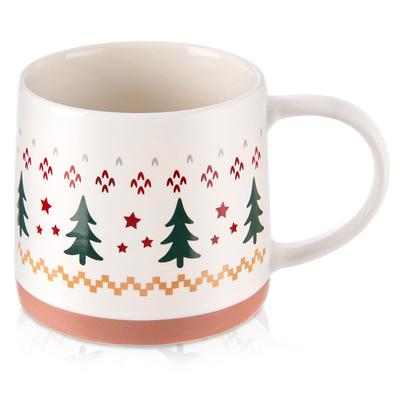 Kubek Porcelanowy Do Kawy Herbaty Ziół Napojów Zimowy Świąteczny 380 Ml