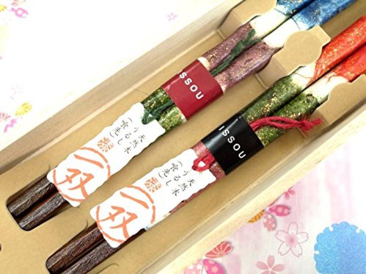 Achte Generation Harimaya Issou Yushin Essstäbchen-Set in Paulownia-Schachtel Hergestellt in Japan