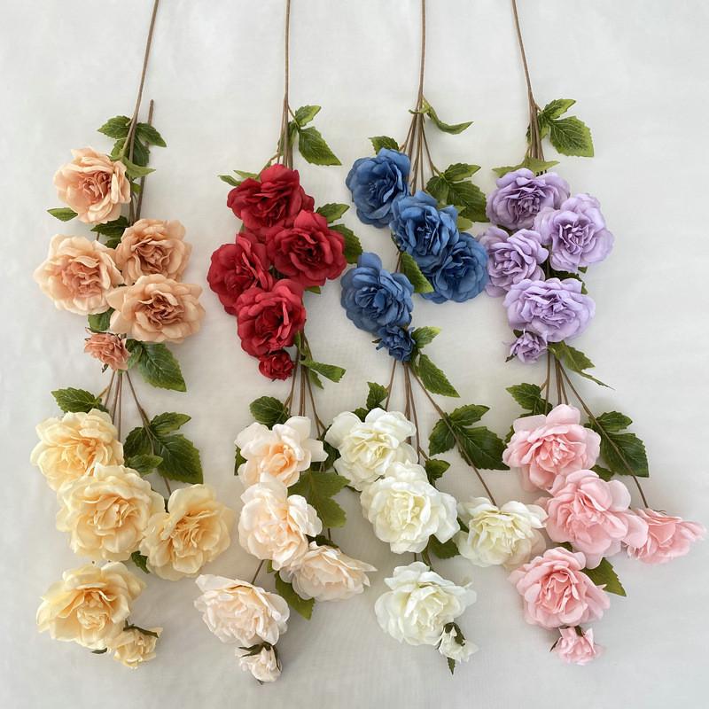 Silk Rose Bouquet For Wedding Decor Photography Props Home Gift Styling