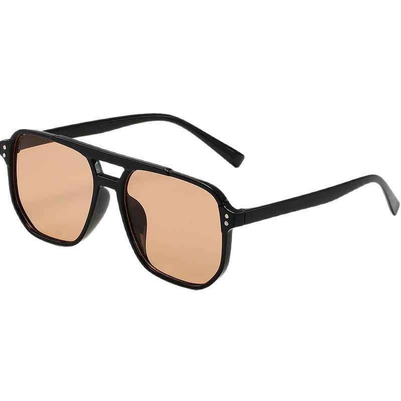 Retro Double Beam Aviator Sunglasses with UV Protection - European & American Style