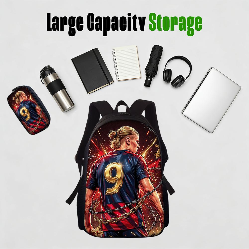1/2/3/4/5PC Soccer Star Pattern Backpack Set – Large-Capacity Casual Backpack with Matching Clutch & Tote Bag, Perfect for Daily
