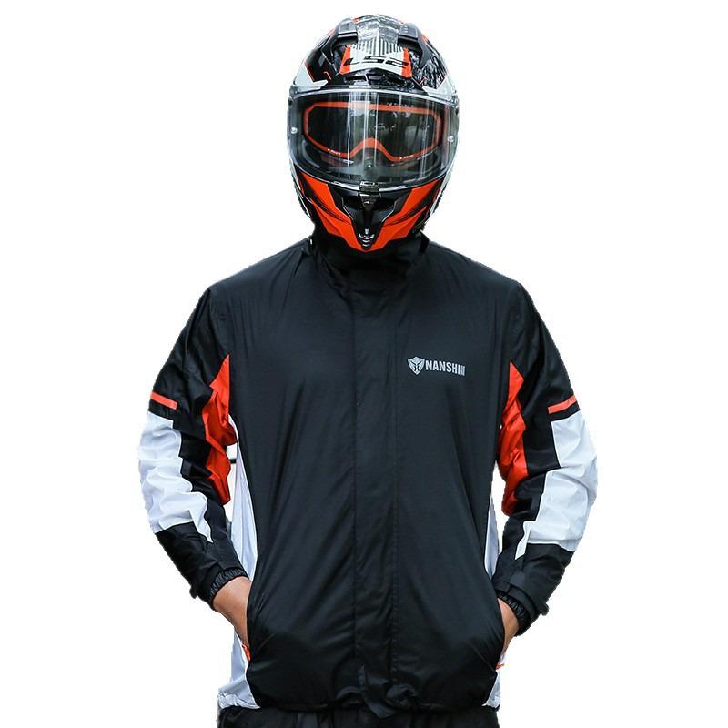 Dvoudílný reflexní pláštěnkový oblek pro motocyklisty