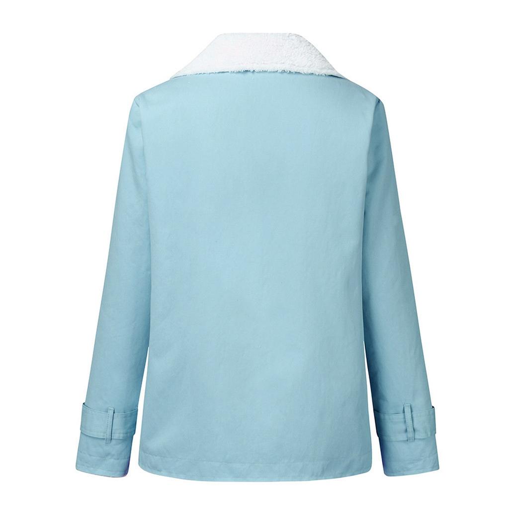 Women's Casual Fashion Loose Solid Color Hat Plus Fleece Collar Pocket Jacket