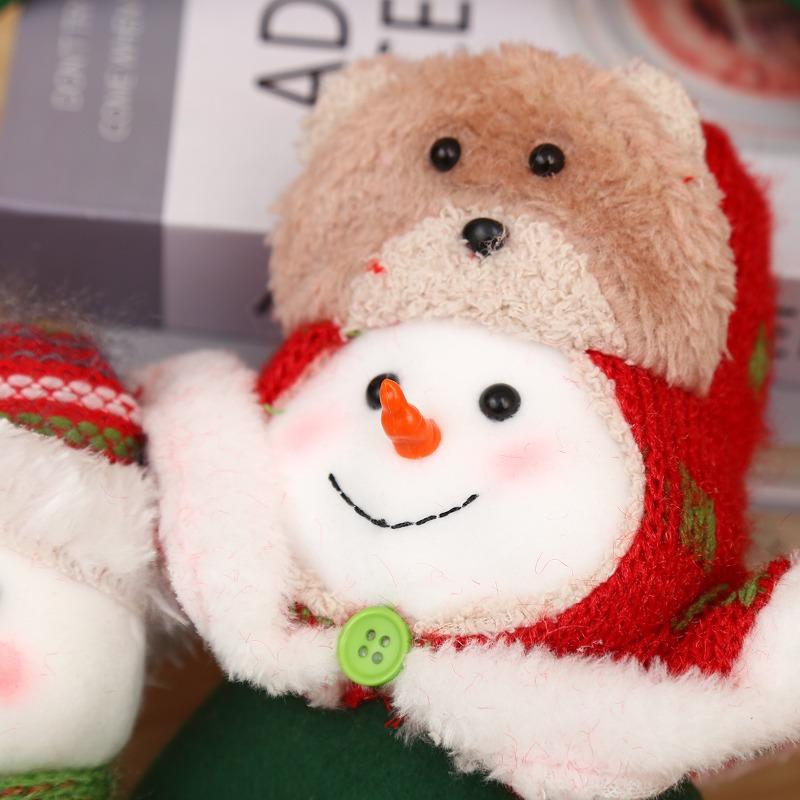 Christmas decoration wall hanging Elk Snowman plush doll Christmas Christmas rattan wooden Christmas wreath