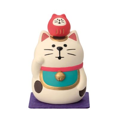 Decor Corporation Concombre Nosenose Maneki-neko Spotted Statue Size Approx. W3.2 D3.2 H5 ZCB-47483