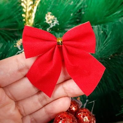 36/12 Stück Mini Weihnachts Schleifen Ornamente Rote Glitzer Bänder Schleife Weihnachtsbaum Geschenkverpackung DIY Bastelarbeiten Navidad Party Heimdekoration