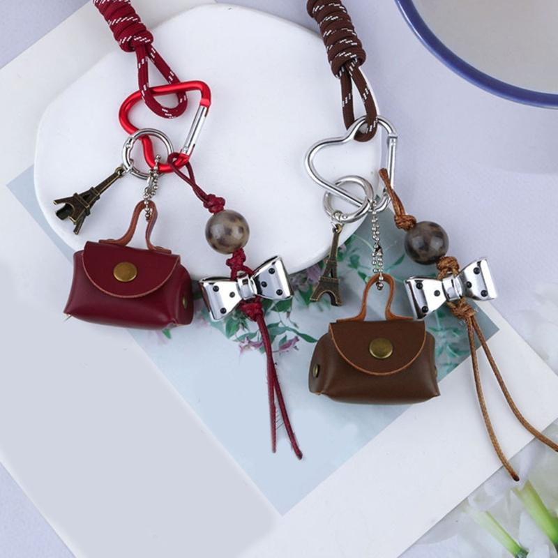 Fashion Keychain Bag Charm Enhancing Style with Practical Alloy and Leather Bags Pendant for Daily Commute or Travel