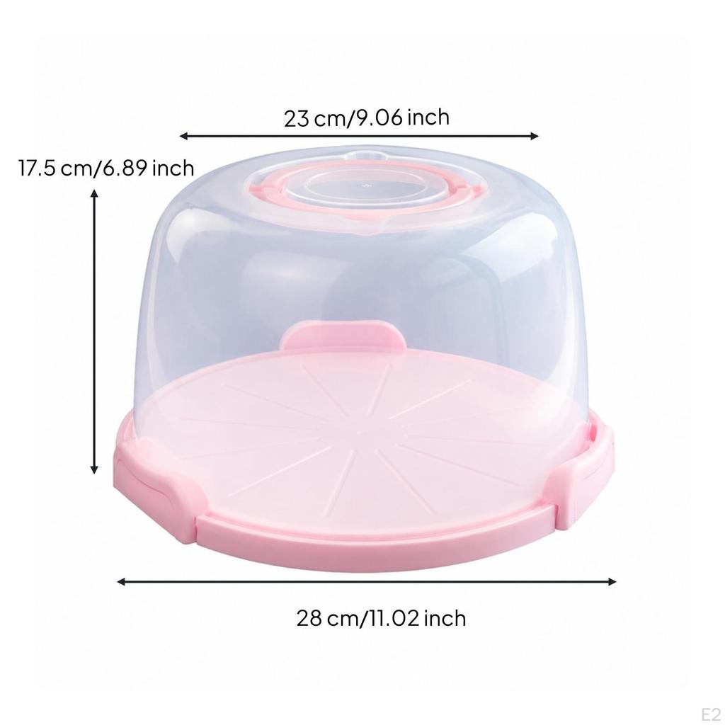 Cake Carrier with Dome Transparent Handle Clear for Home Cooks, Parties,
