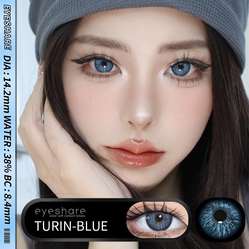 1Pair New Colored Contact Lenses For Eyes Blue Contact Soft Naturally Cosmetics Pupils Brown Hybrid Lenses Yearly Use
